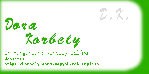 dora korbely business card